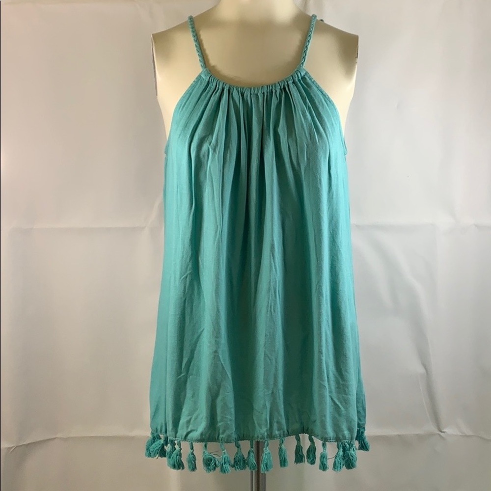 NWT Dylan Tassel Tie Top In Cute Teal
